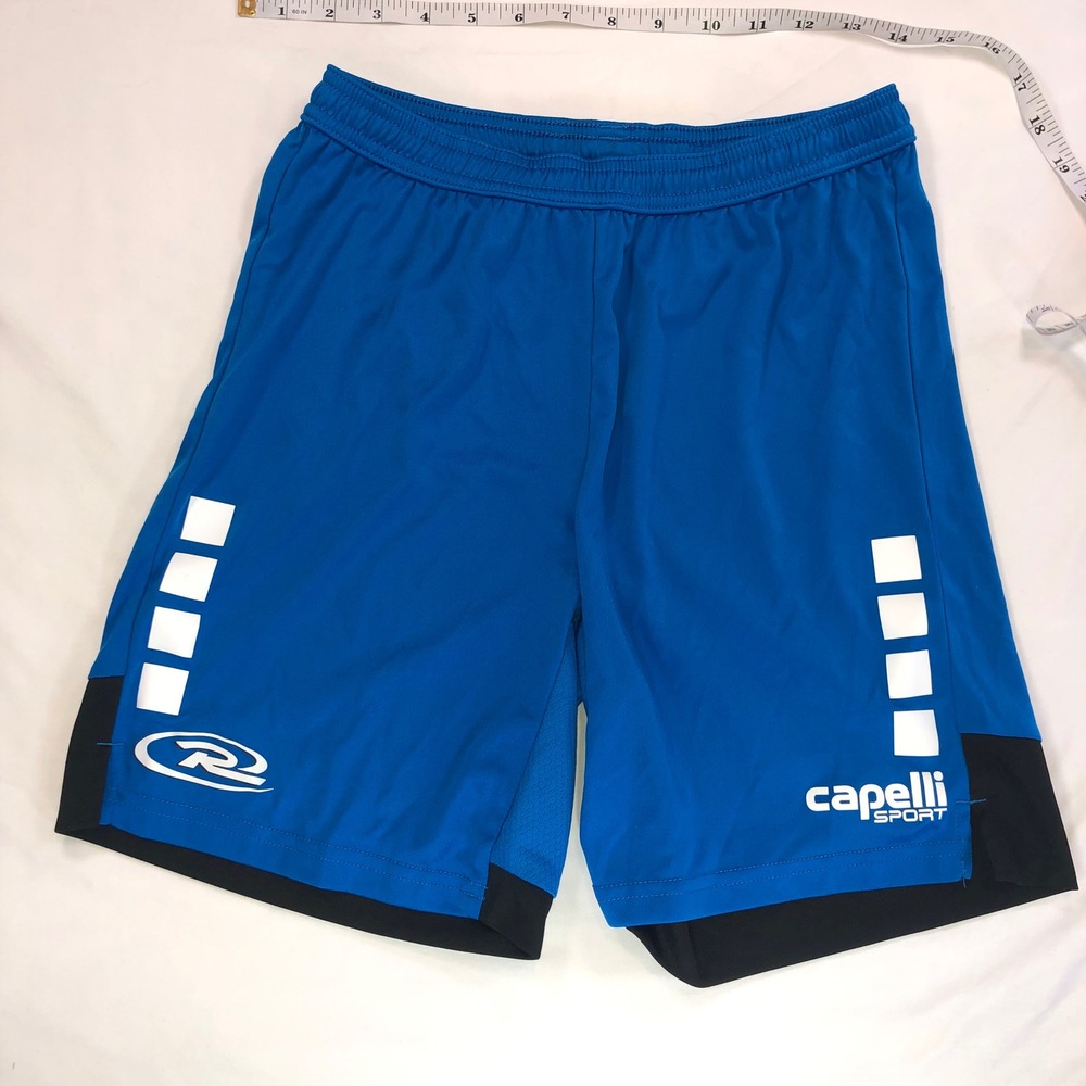 Capelli Sport Mens Blue Black CS-Cool Soccer Athletic Shorts Size L 14-16